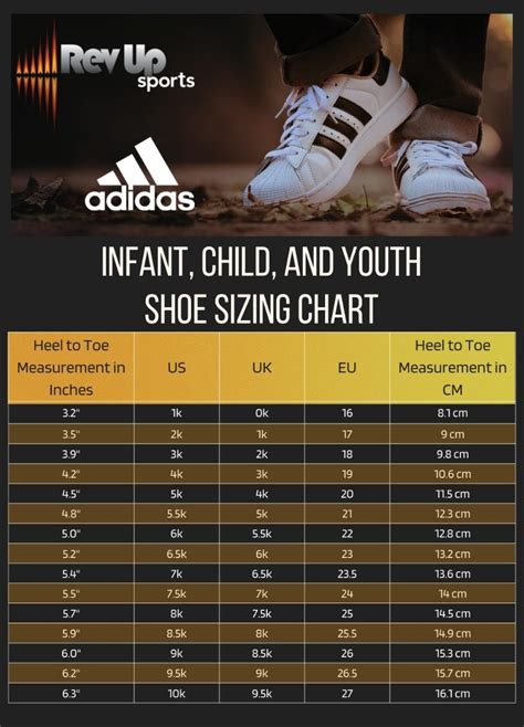 adidas children's shoes size chart